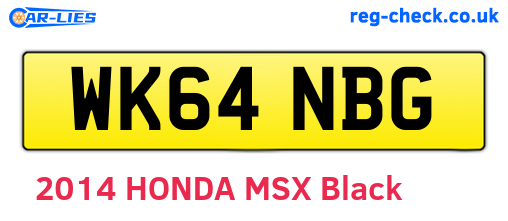 WK64NBG are the vehicle registration plates.