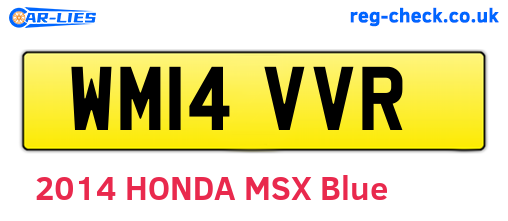 WM14VVR are the vehicle registration plates.