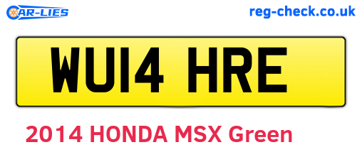 WU14HRE are the vehicle registration plates.