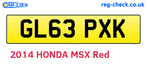 GL63PXK are the vehicle registration plates.