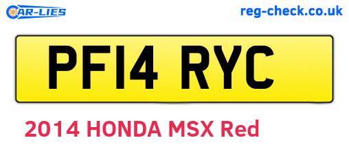 PF14RYC are the vehicle registration plates.