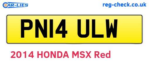 PN14ULW are the vehicle registration plates.