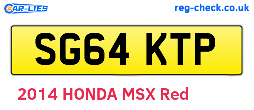 SG64KTP are the vehicle registration plates.