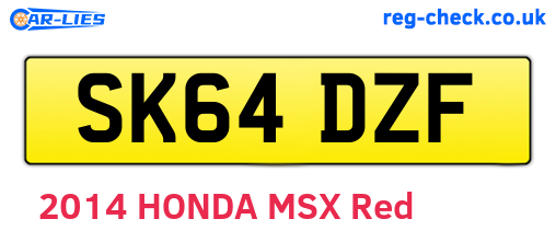 SK64DZF are the vehicle registration plates.