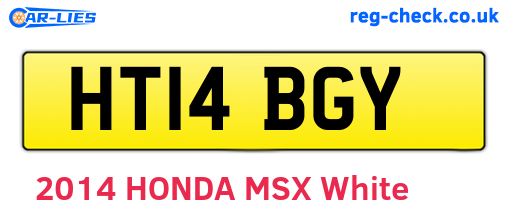 HT14BGY are the vehicle registration plates.