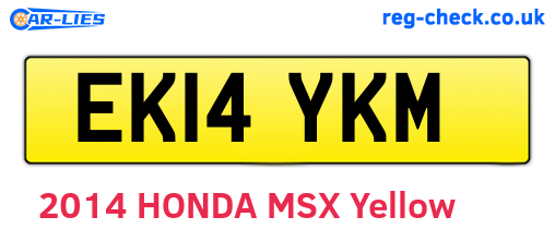 EK14YKM are the vehicle registration plates.