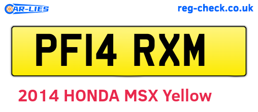 PF14RXM are the vehicle registration plates.
