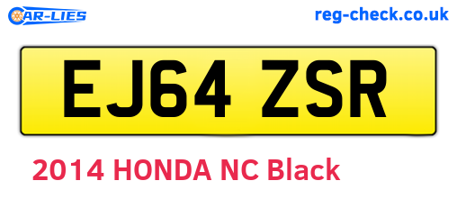 EJ64ZSR are the vehicle registration plates.