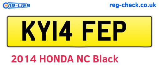 KY14FEP are the vehicle registration plates.