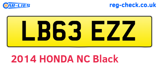 LB63EZZ are the vehicle registration plates.