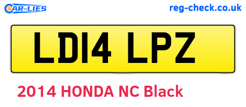 LD14LPZ are the vehicle registration plates.
