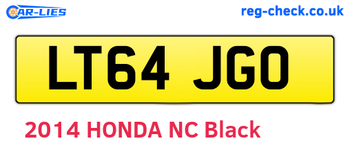 LT64JGO are the vehicle registration plates.