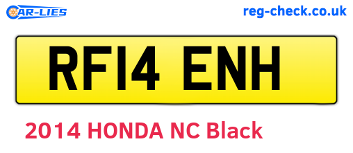 RF14ENH are the vehicle registration plates.
