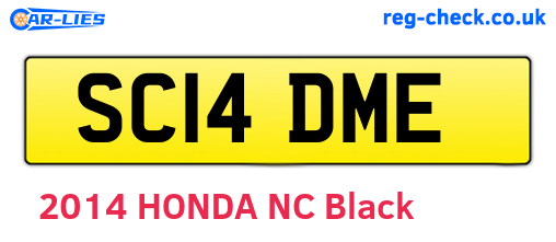 SC14DME are the vehicle registration plates.