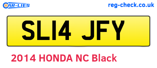 SL14JFY are the vehicle registration plates.