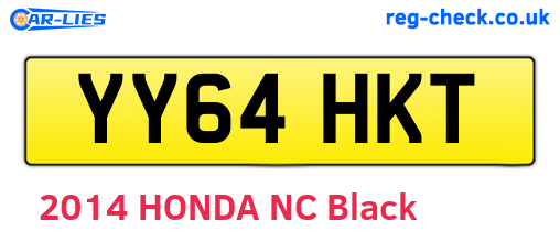 YY64HKT are the vehicle registration plates.