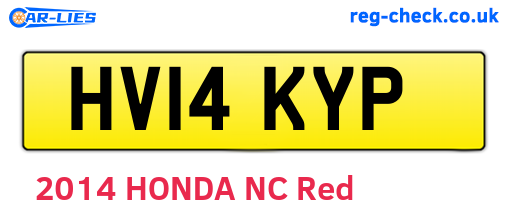 HV14KYP are the vehicle registration plates.