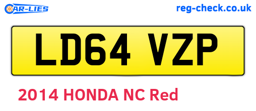 LD64VZP are the vehicle registration plates.