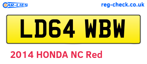 LD64WBW are the vehicle registration plates.