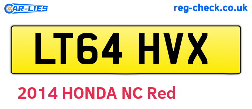 LT64HVX are the vehicle registration plates.