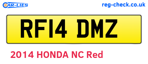 RF14DMZ are the vehicle registration plates.