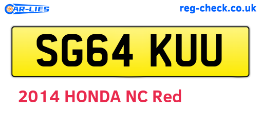 SG64KUU are the vehicle registration plates.