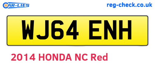 WJ64ENH are the vehicle registration plates.