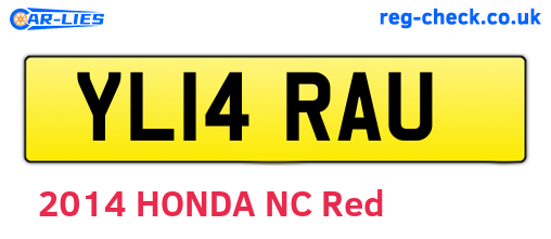 YL14RAU are the vehicle registration plates.