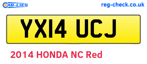 YX14UCJ are the vehicle registration plates.