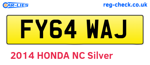 FY64WAJ are the vehicle registration plates.