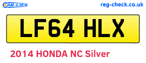 LF64HLX are the vehicle registration plates.