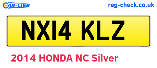 NX14KLZ are the vehicle registration plates.