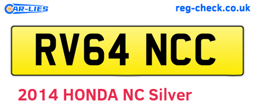 RV64NCC are the vehicle registration plates.