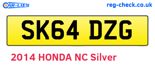 SK64DZG are the vehicle registration plates.