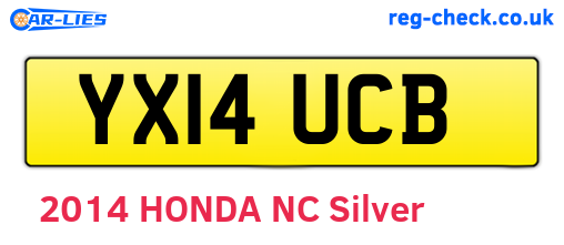 YX14UCB are the vehicle registration plates.