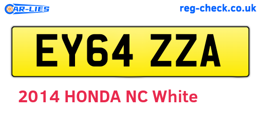 EY64ZZA are the vehicle registration plates.