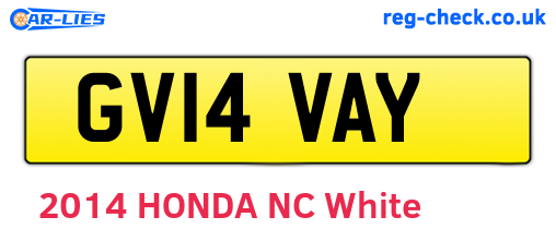 GV14VAY are the vehicle registration plates.