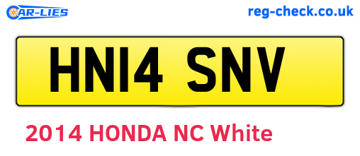 HN14SNV are the vehicle registration plates.