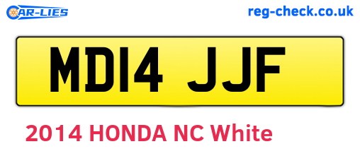 MD14JJF are the vehicle registration plates.