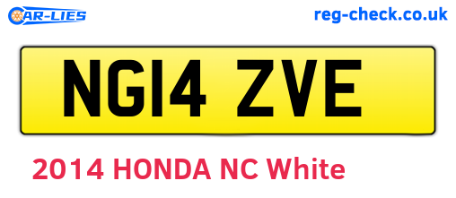 NG14ZVE are the vehicle registration plates.