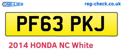 PF63PKJ are the vehicle registration plates.