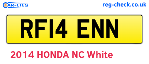RF14ENN are the vehicle registration plates.