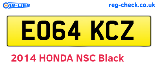 EO64KCZ are the vehicle registration plates.