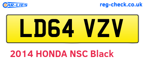 LD64VZV are the vehicle registration plates.