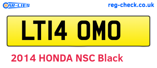 LT14OMO are the vehicle registration plates.