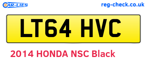 LT64HVC are the vehicle registration plates.