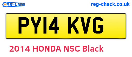 PY14KVG are the vehicle registration plates.