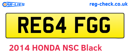RE64FGG are the vehicle registration plates.