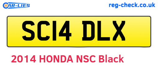 SC14DLX are the vehicle registration plates.