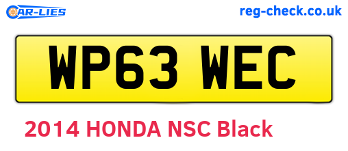 WP63WEC are the vehicle registration plates.
